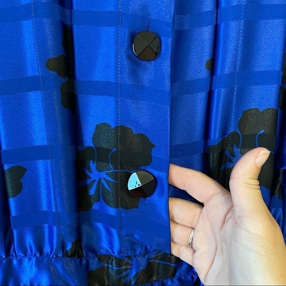 Vintage Hawaiian High Neck Long Sleeve 1980’s Dress Sz 6 - Picture 5 of 11